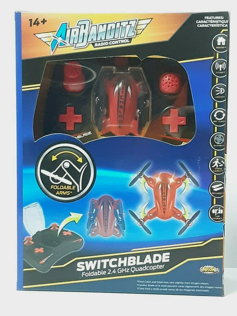 AirBanditz Radio Control Foldable 2.4GHz Quadcopter In/Outdoor USB Charge New
